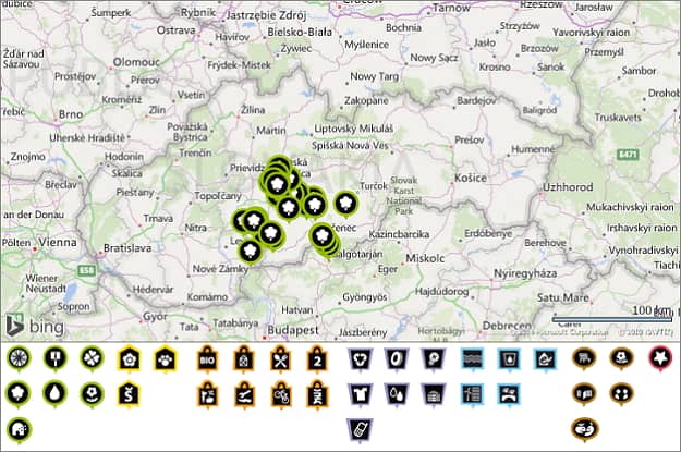 Eko-mapa obsahuje miesta a služby, ktoré pomáhajú žiť zdravšie a s ohľadom na životné prostredie. Interaktívna databáza prírodných zaujímavostí, ekologických objektov z oblasti kultúry, športu, ekologickej energetiky a podnikania, zberu a likvidácie odpadov ponúka aktuálne viac ako 2 360 registrovaných miest po celom Slovensku.