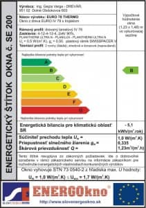 energetický štítok je pre výber okna zásadný